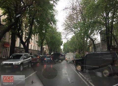 В Одессе дерево рухнуло на машину и перекрыло центральную улицу (фото) «фото»