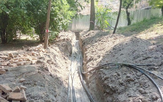 В Лунном сквере снова уничтожили деревья, высаженные в память о Небесной сотне «фото»