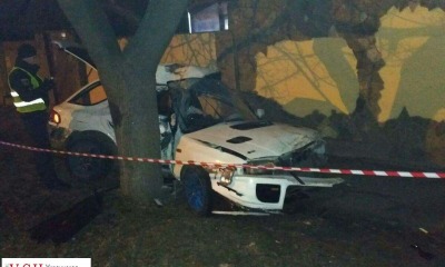 На Малиновского водитель врезался в дерево: два человека попали в больницу, один погиб (фото) «фото»