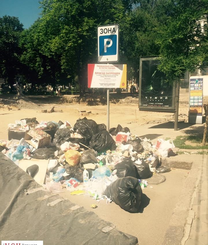В центре Одессы образовалась гора мусора (фото) «фото»