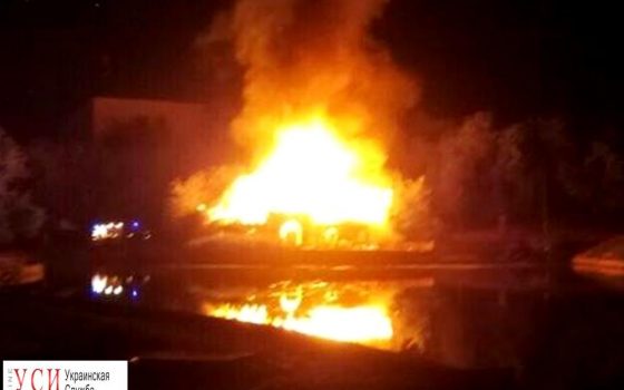 Ночью в Дюковском парке сгорела крепость (фото, видео) «фото»