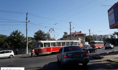 На Фонтанской дороге  блокировано движение трамваев из-за ДТП с пострадавшими (фото, видео) «фото»