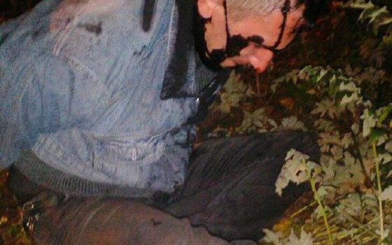 В Черноморске задержали мужчину, обливавшего герб краской (фото) «фото»