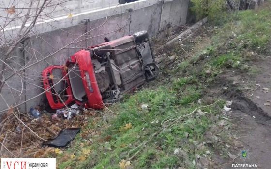 Иномарка вылетела в кювет и перевернулась в районе Горбатого моста (фото) «фото»