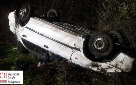 На шоссе в Одесской области перевернулась машина: водитель погиб (фото) «фото»