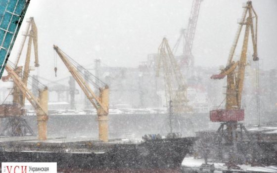 В Ренийском порту из-за снегопада ограничили отгрузку зерна «фото»