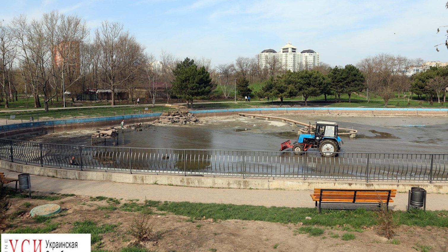 В Парке Победы осушили пруд (фотофакт) «фото»