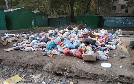 На Черемушках жители устроили свалку из-за сдвинутых контейнеров «фото»