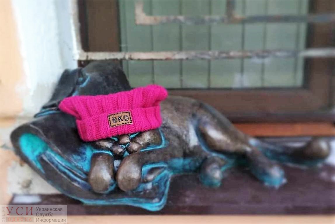 У скульптуры кота Мориса пытались отобрать зимнюю шапочку (видео) «фото»