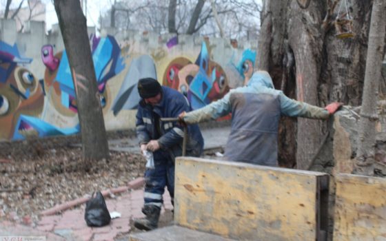 В Летнем театре неизвестные рабочие сверлили лунки около деревьев: общественники вызвали полицию (фото) «фото»