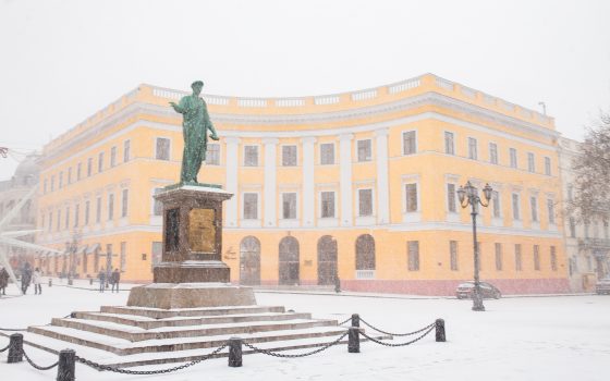 Одессу на несколько часов засыпало сильным снегопадом (фоторепортаж) «фото»