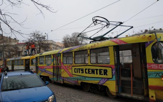 На Преображенской пробка из 17 трамваев из-за поломки одного вагона (фото) «фото»