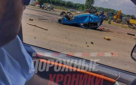 ДТП на трассе: под Одессой автомобиль перевернулся на крышу (фото) «фото»