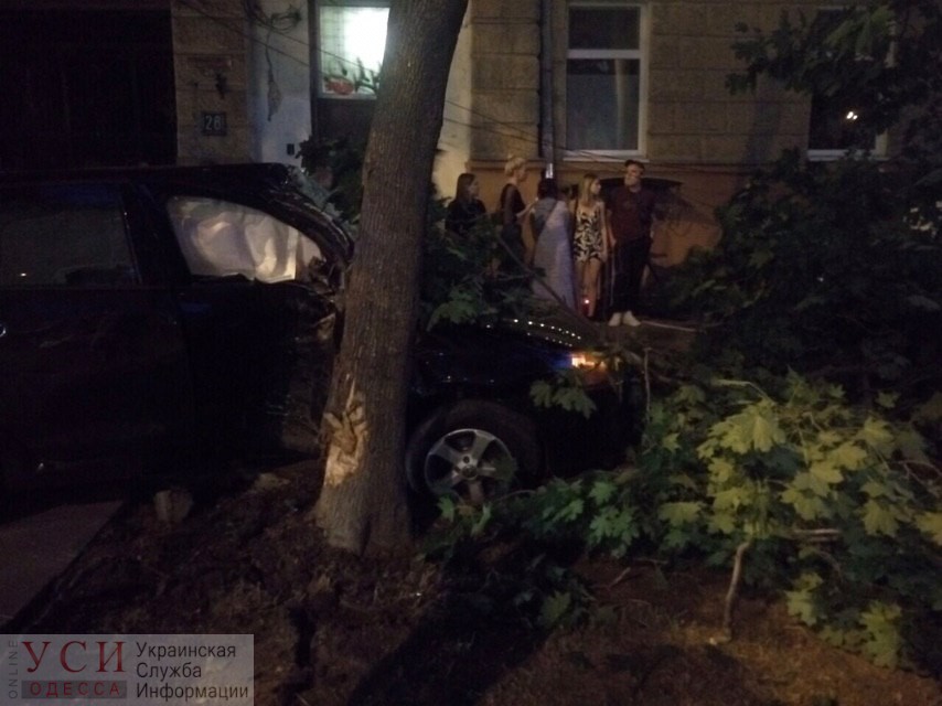 В центре Одессы водитель протаранил дерево, которое упало на парня (фото) «фото»
