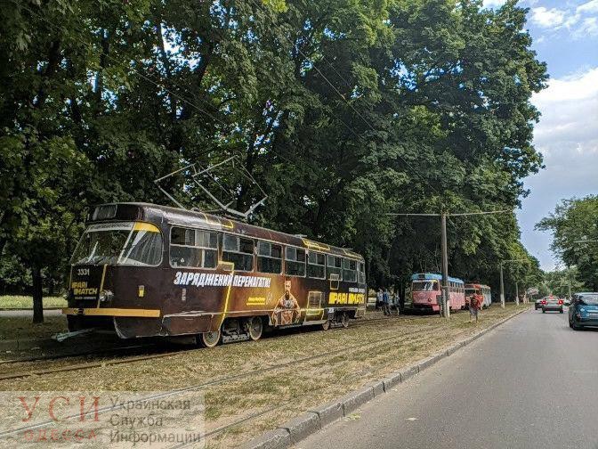 На Фонтане огромная ветка рухнула на линию электропередач: движение трамваев приостановлено (фото) «фото»