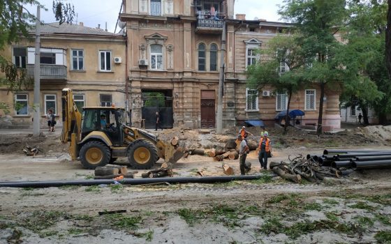 Рабочие срезали деревья на Софиевской, лишив тротуары тени (фото) «фото»