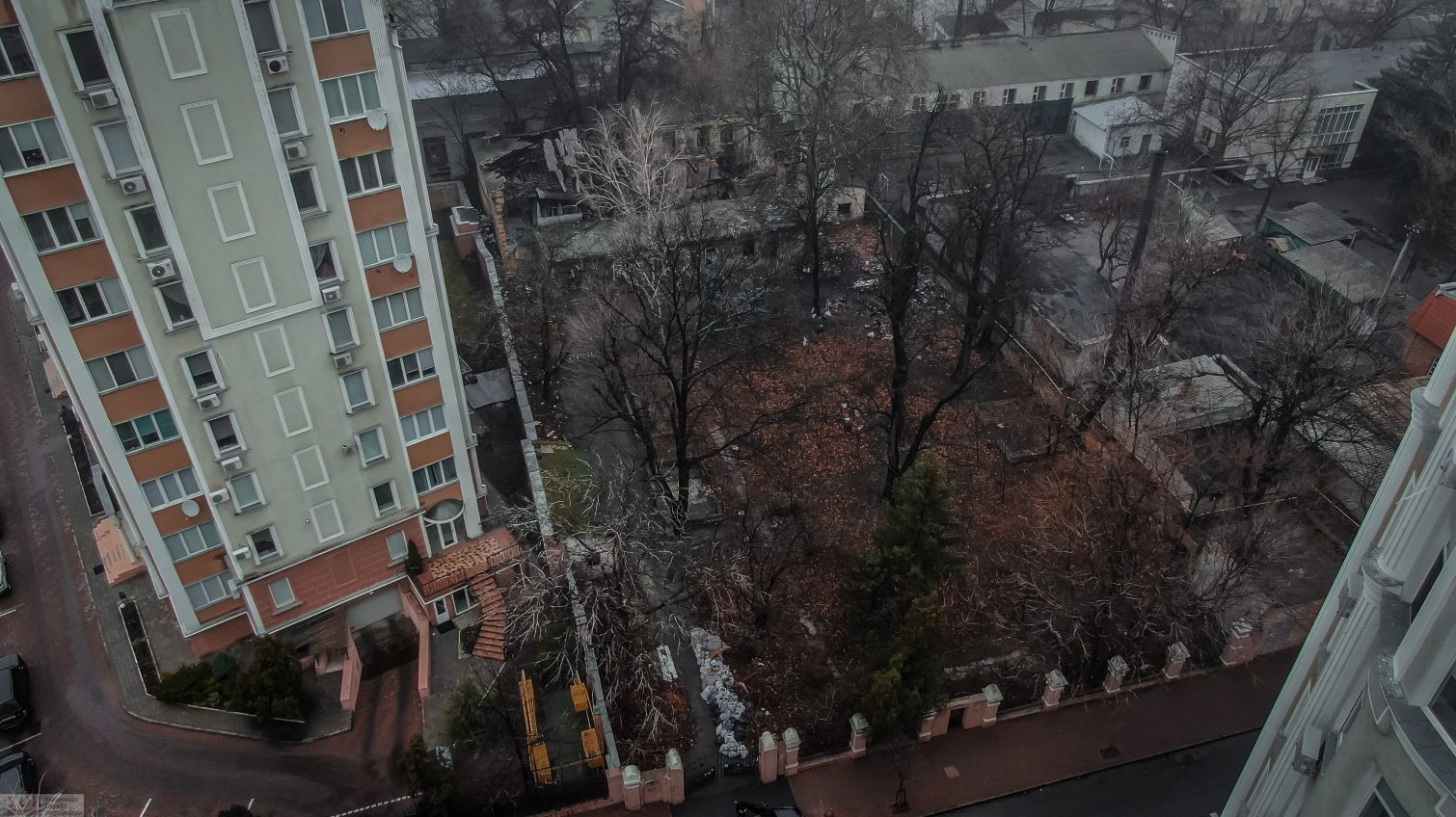 Руины вместо детского сада в переулке Каркашадзе с высоты птичьего полета (фото) «фото»