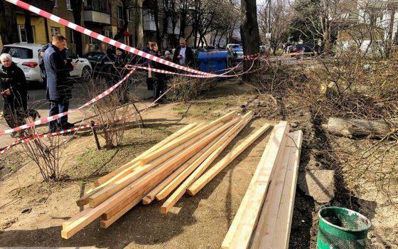 На Академической местные жители остановили вырубку деревьев (фото) usionline.com На Академической местные жители остановили вырубку деревьев (фото) «фото»