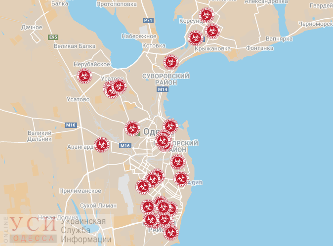 Горячие точки: больше всего больных коронавирусом в Одессе – на Таирова (карта) «фото»