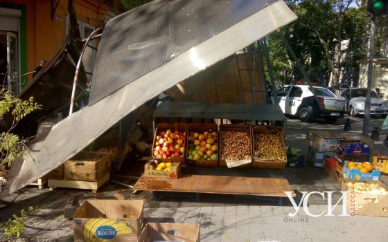 Большая ветка разгромила овощную палатку в центре Одессы (фото) ОБНОВЛЕНО «фото»