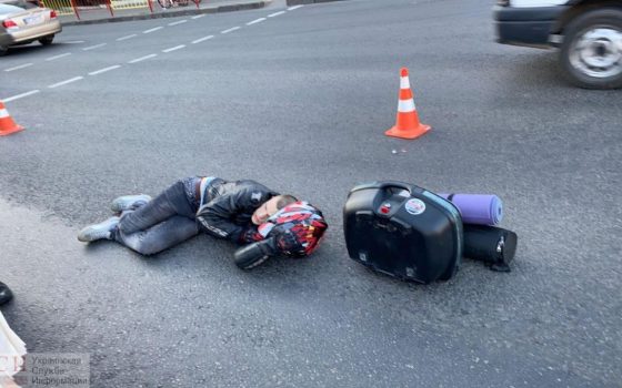 На Балковской автомобиль сбил мотоциклиста (фото, видео) «фото»