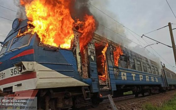 На Одесской железной дороге горела электричка (фото, видео) «фото»