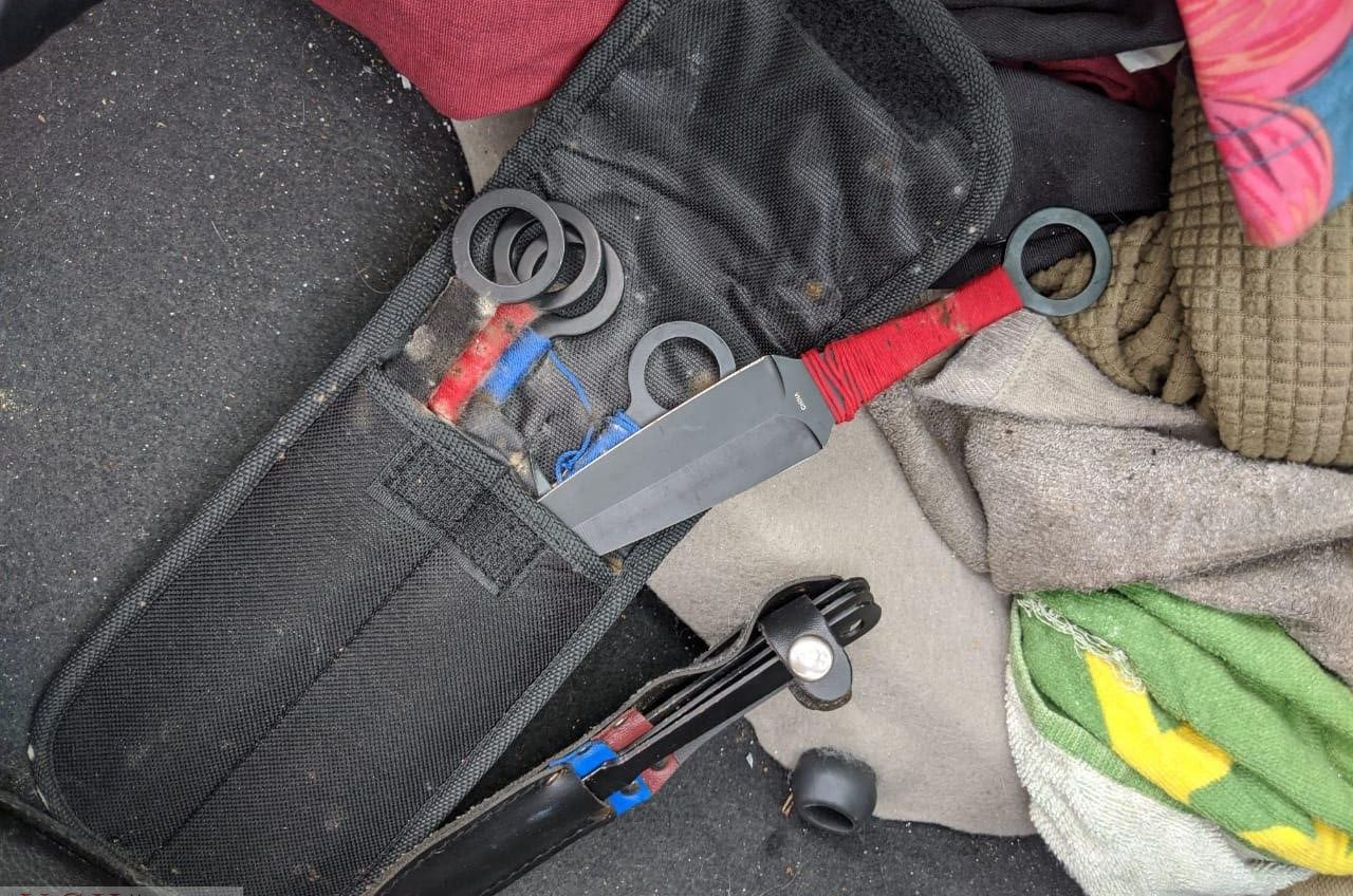 Метательные ножи, патроны, “трава”: в авто из США снова нашли запрещенные предметы (фото) «фото»