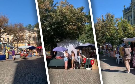 На Дерибасовской появился стихийный рынок: в мэрии разводят руками (видео) «фото»