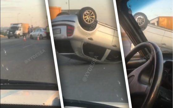 На Тираспольском шоссе перевернулась легковушка «фото»