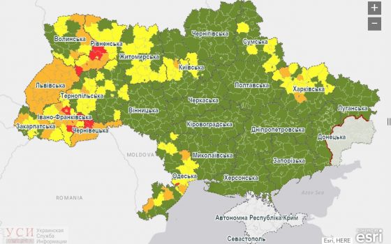 Беляевка – в красной зоне, Измаил и 4 района – в оранжевой, в желтой – 6 городов и 8 районов: новое распределение по уровням опасности COVID-19 «фото»