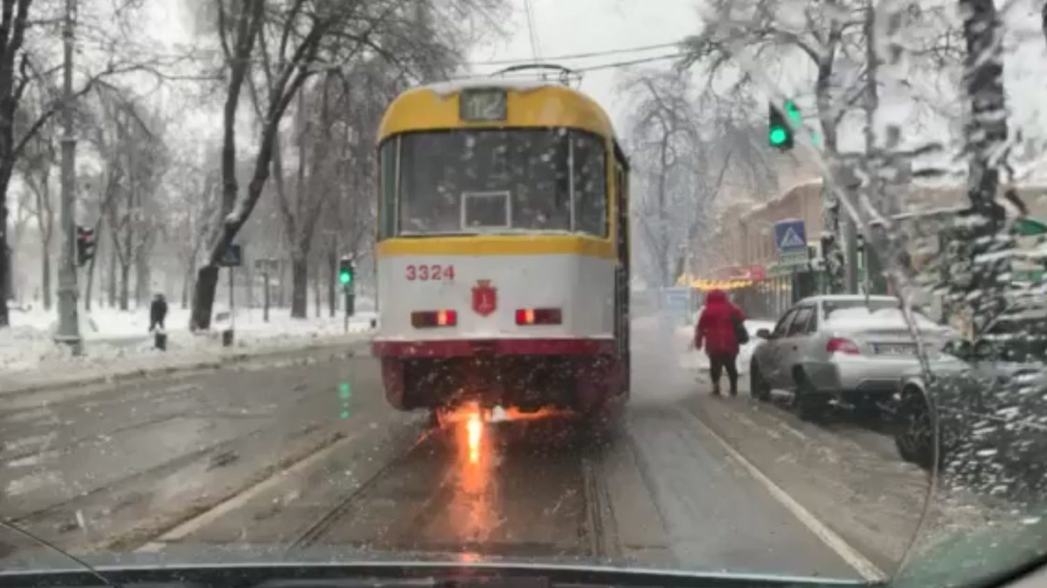 В Одессе загорелся трамвай (фото, видео) «фото»