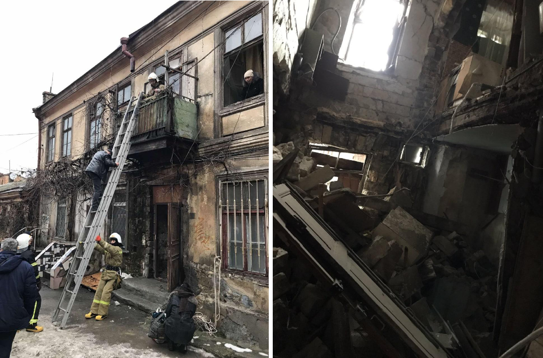 В аварийном доме в центре Одессы обвалилась лестничная клетка (фото) «фото»