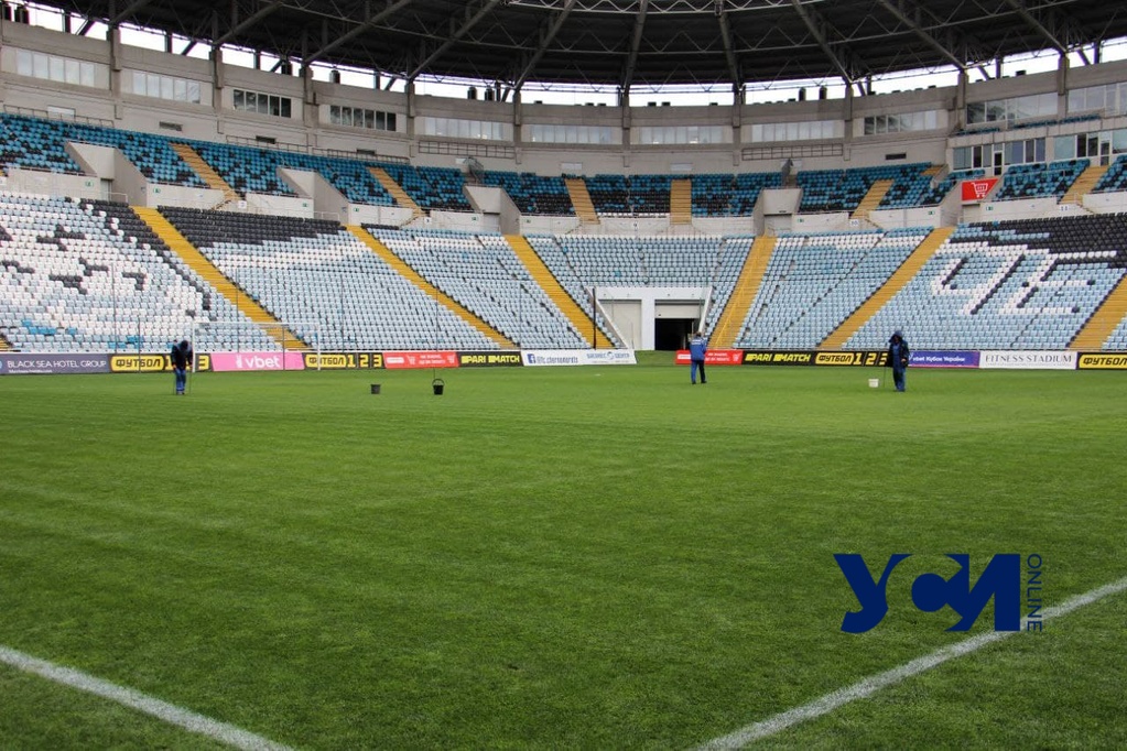 Поле стадиона «Черноморец» готовят к 1/8 финала Кубка Украины (фото) «фото»