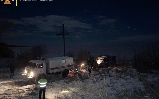В Одесской области спасатели вытянули из кювета фургон с двумя коровами (фото) «фото»