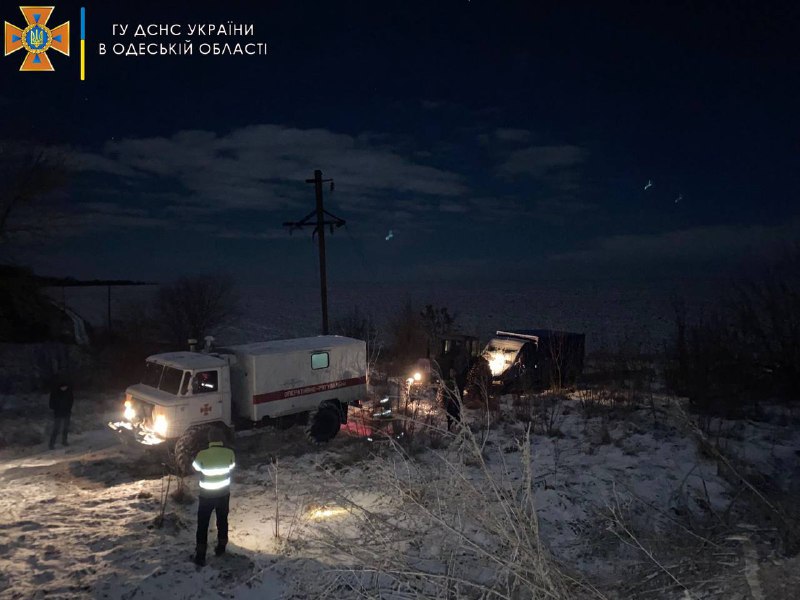 В Одесской области спасатели вытянули из кювета фургон с двумя коровами (фото) «фото»