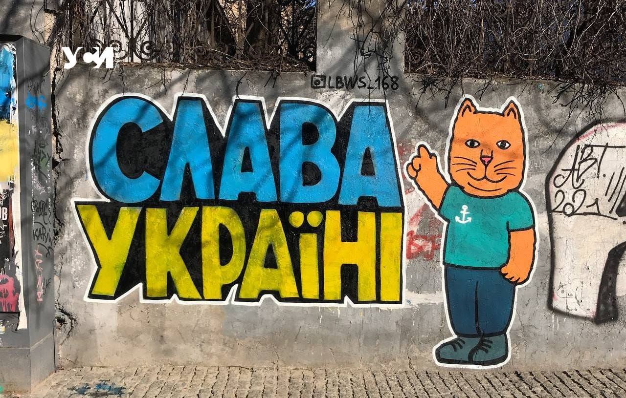 В Одессе появились патриотические граффити с котами (фото) «фото»