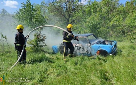 Горящий автомобиль и лесополоса: в Одесской области учились тушить пожар в условиях войны (фото, видео) «фото»