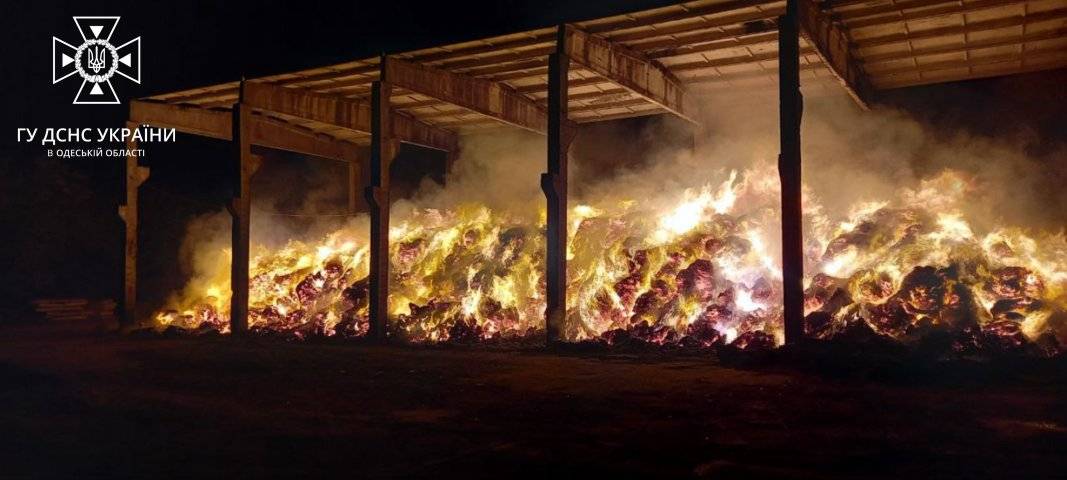 Близько 45 тонн соломи знищила пожежа в Одеській області (фото) «фото»