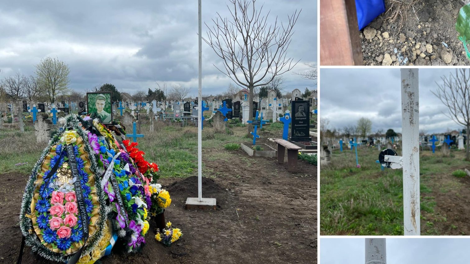 На Одещині вандали зірвали прапор з могили бійця (фото, відео) «фото»