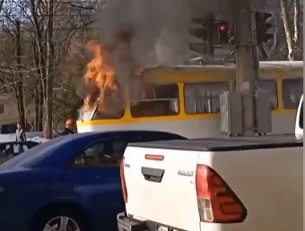 В Одесі спалахнув трамвай 17 маршруту (відео) «фото»