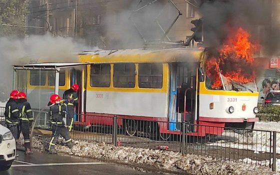 В Одесі спалахнув трамвай 17 маршруту (відео) «фото»