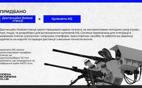 Учасники Odesa Business Club підтримали ЗСУ на понад 50 млн грн: придбали дистанційні бойові станції та M2 Browning  «фото»