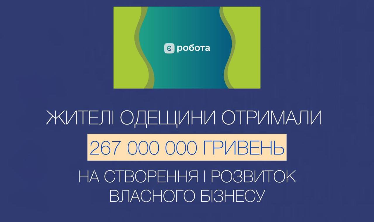 Майже 270 мільйонів отримали підприємці Одещини на розвиток бізнесу в рамках програми «єРобота» «фото»