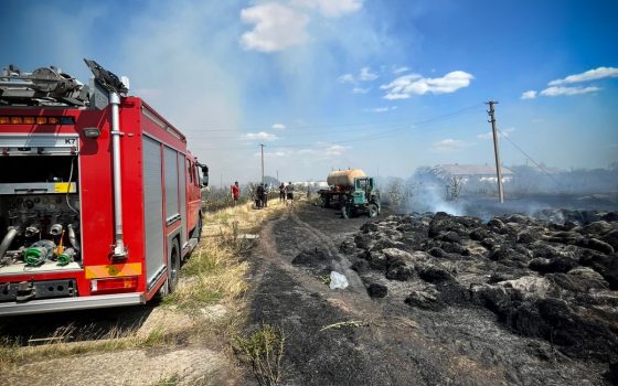 На Одещині палало понад 2,5 гектара трави: вогонь ледь не знищив пшеничне поле та охопив закинуті будівлі (фото) «фото»