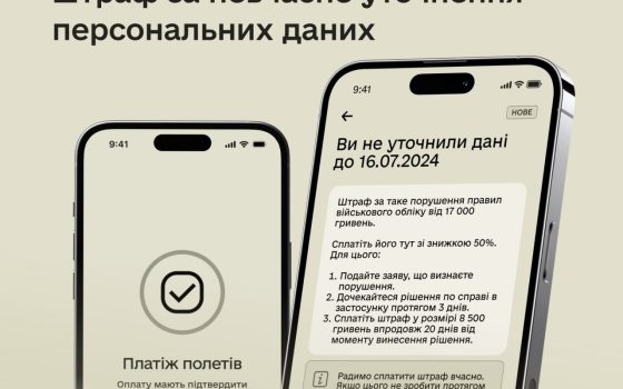Сплатити штраф за невчасне уточнення даних для військкомату тепер можна через «Резерв+» usionline.com Сплатити штраф за невчасне уточнення даних для військкомату тепер можна через «Резерв+» «фото»