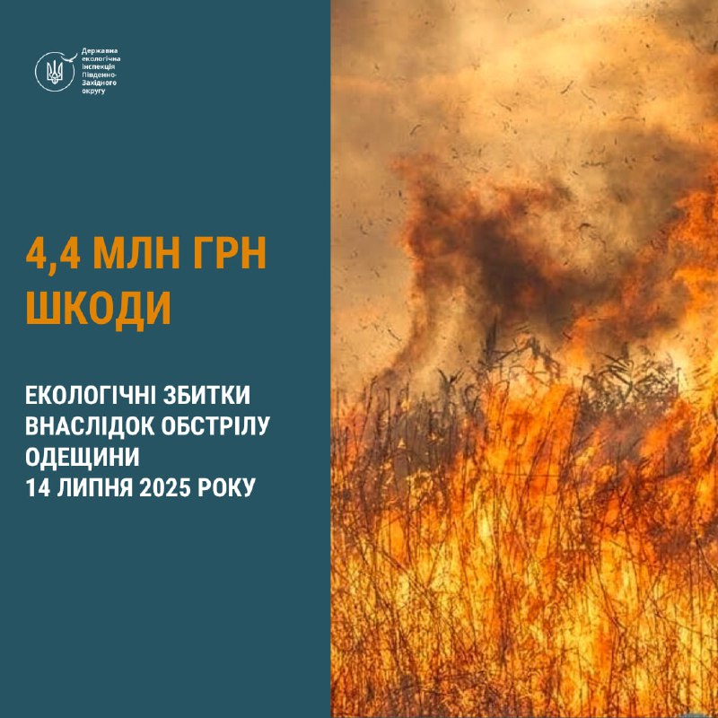 Пожежа після обстрілу на Одещині завдала екології збитків на понад 4,4 мільйона гривень «фото»