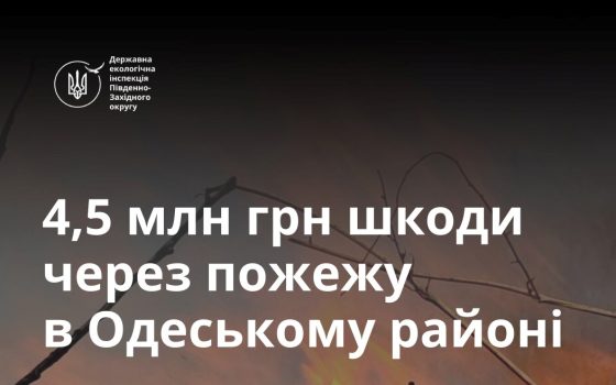 На Одещині ворожий обстріл знищив два га трави: довкіллю завдано шкоду на майже 4,5 млн грн «фото»