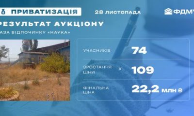 Ціна бази відпочинку на Одещині під час аукціону зросла у 109 разів «фото»