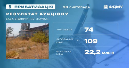 Ціна бази відпочинку на Одещині під час аукціону зросла у 109 разів «фото»