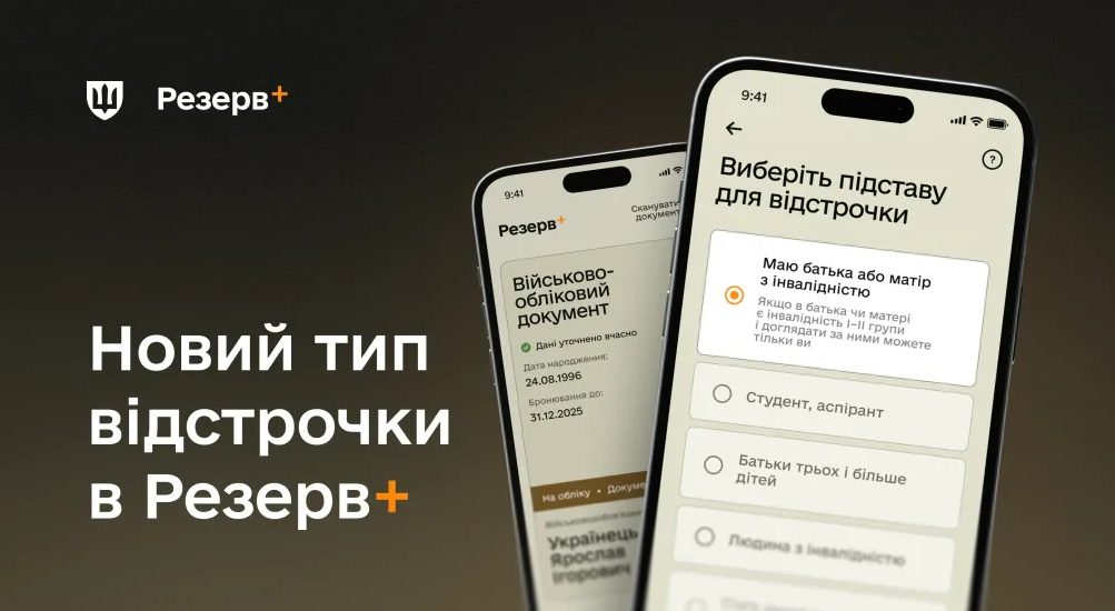 У застосунку «Резерв+» з’явилась нова онлайн-відстрочка від мобілізації «фото»
